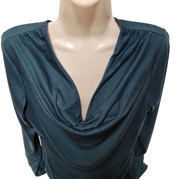Blue Long Sleeve Top, Cowl Neck Comfy Loose Top - Size M, Size XL - NEW! - Picture 3 of 16